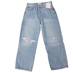 NEW Etica Altin Loose Fit Crop Button-Fly Jeans Ithaca/Lighter Wash Size‎ 25
